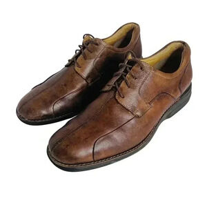Johnston & Murphy Brown Leather Rounded Toe Oxfords Men's Size 11